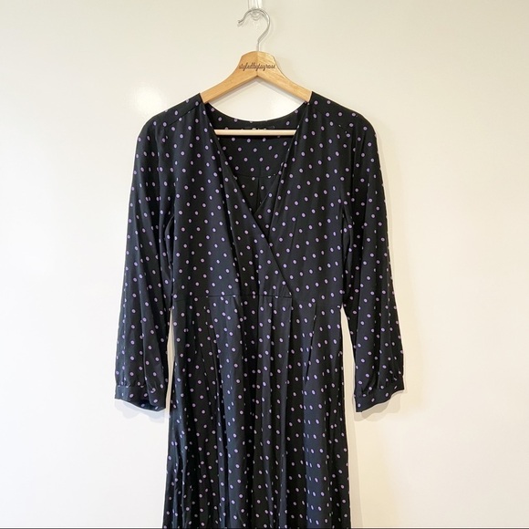 Madewell Faux-Wrap Midi Dress in Polka Dot - Picture 4 of 16